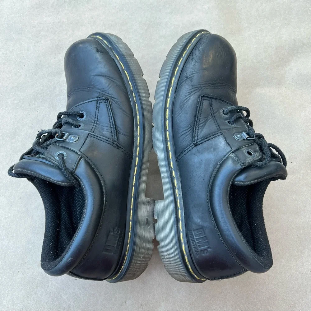 Vintage Dr. Martens Industrial Work Shoes Black Leather Low Top 2008 Size 11